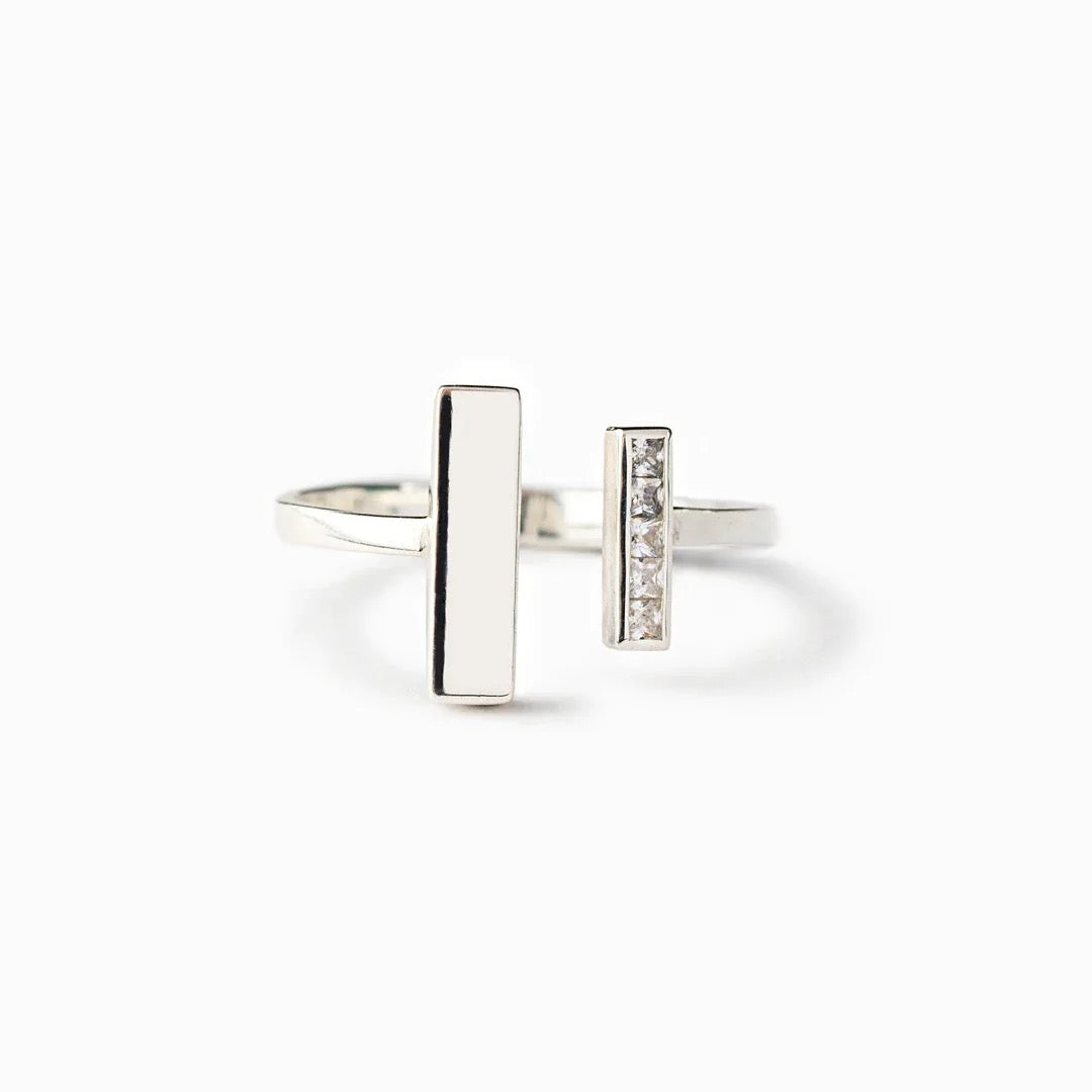 925 Sterling Silver Thick & Thin Ring