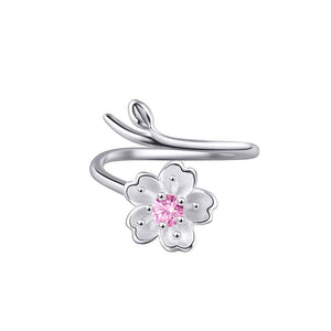 925 Sterling Silver Cherry Blossom Ring