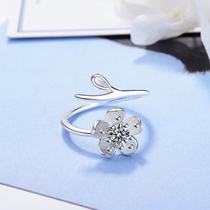 925 Sterling Silver Cherry Blossom Ring