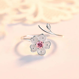 925 Sterling Silver Cherry Blossom Ring