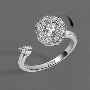 925 Sterling Silver CZ Fidget Ring