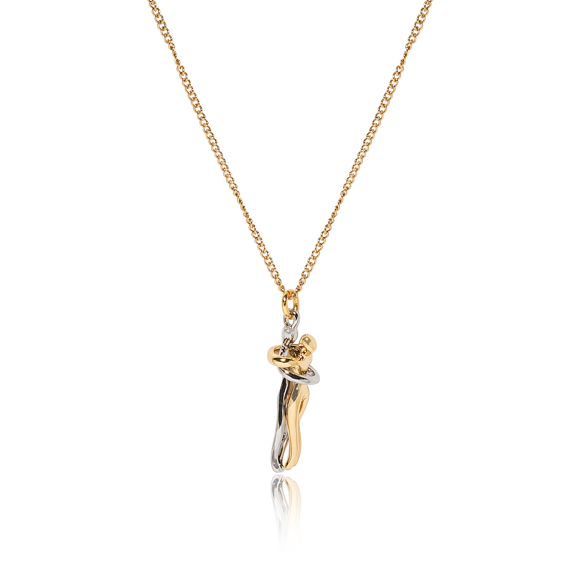 18k Gold & Silver Hug Necklace